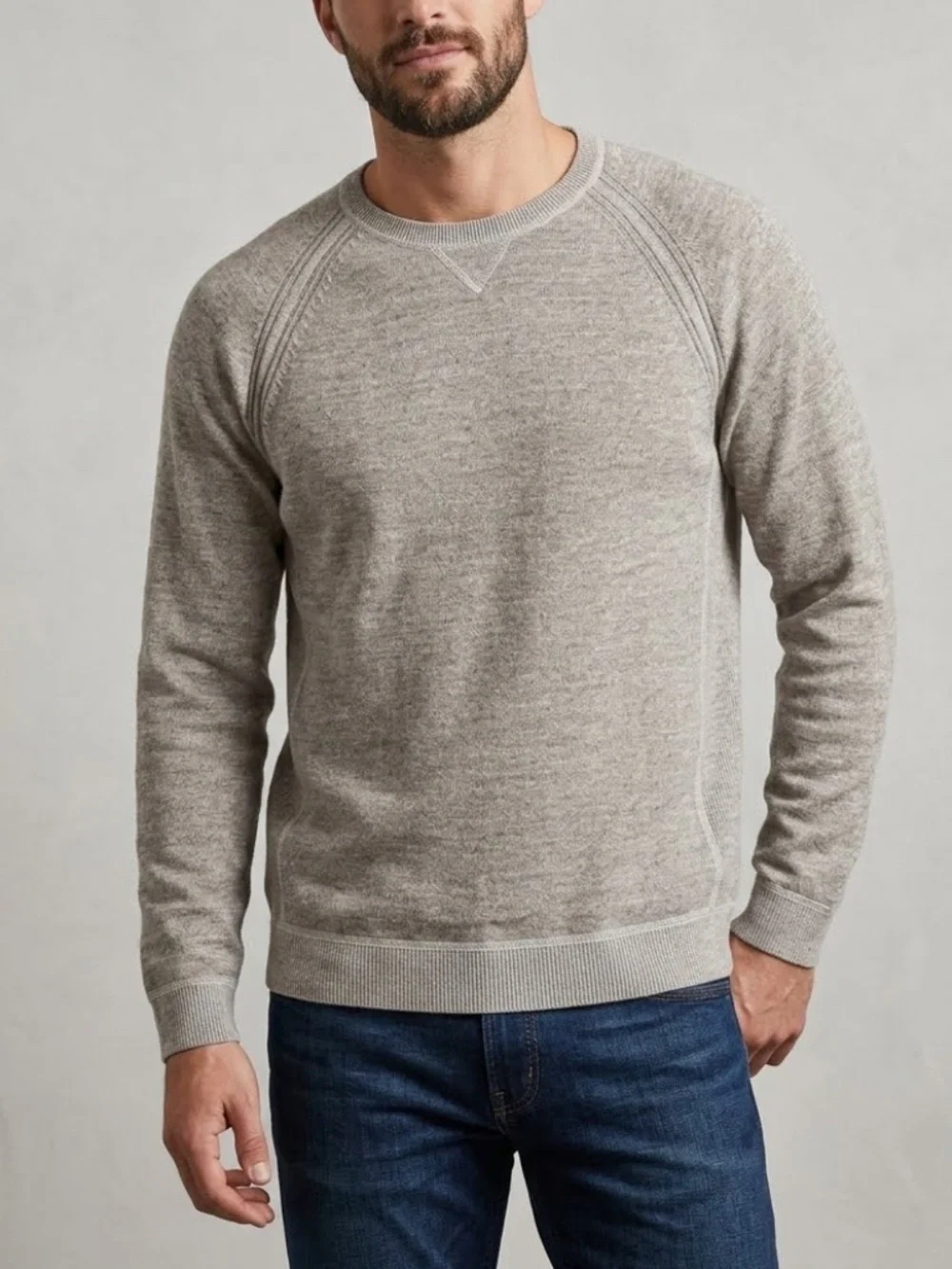 TOMMY BAHAMA BEIGE/OATMEAL SANDY BAY REVERSIBLE CREWNECK PULLOVER KNIT SWEATER